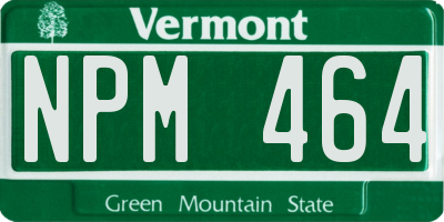VT license plate NPM464