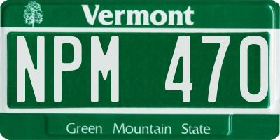 VT license plate NPM470
