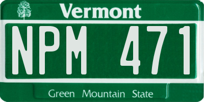 VT license plate NPM471