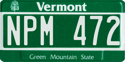 VT license plate NPM472