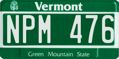 VT license plate NPM476