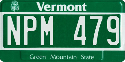 VT license plate NPM479