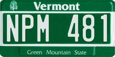 VT license plate NPM481