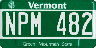 VT license plate NPM482
