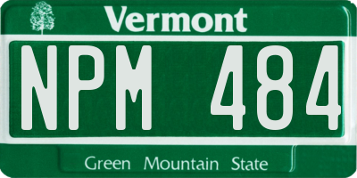 VT license plate NPM484