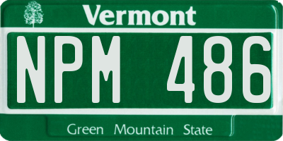 VT license plate NPM486