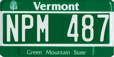 VT license plate NPM487