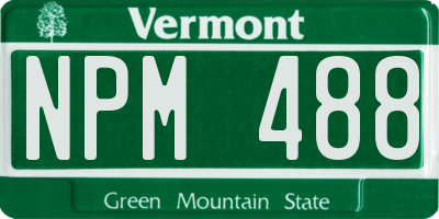 VT license plate NPM488