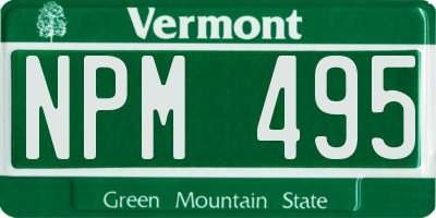 VT license plate NPM495
