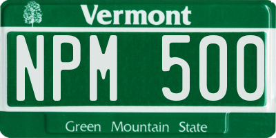 VT license plate NPM500