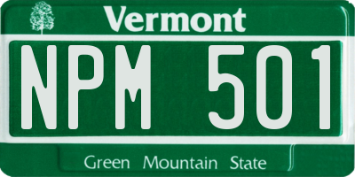 VT license plate NPM501