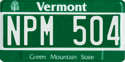 VT license plate NPM504