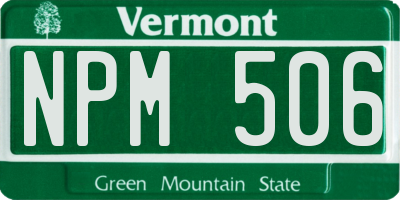 VT license plate NPM506