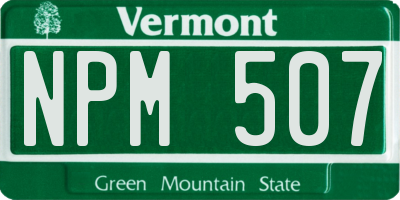 VT license plate NPM507