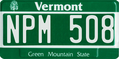 VT license plate NPM508