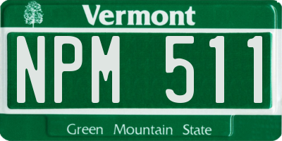 VT license plate NPM511