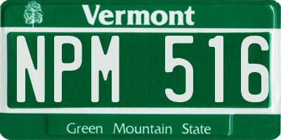 VT license plate NPM516