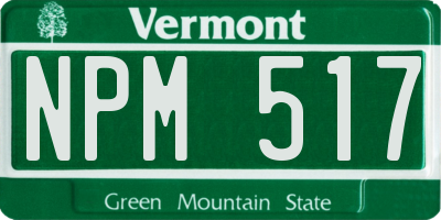 VT license plate NPM517