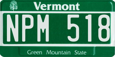 VT license plate NPM518