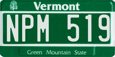 VT license plate NPM519