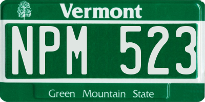 VT license plate NPM523