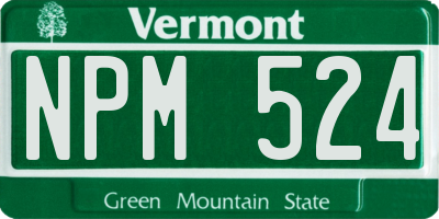 VT license plate NPM524