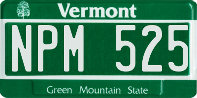 VT license plate NPM525