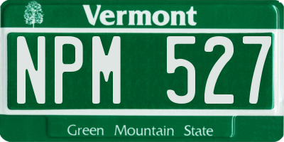 VT license plate NPM527