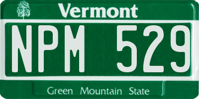 VT license plate NPM529