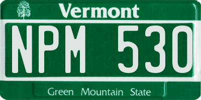 VT license plate NPM530