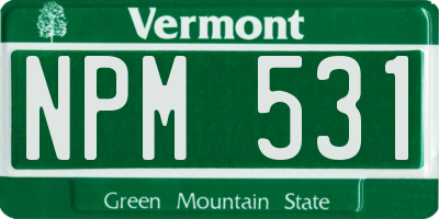VT license plate NPM531