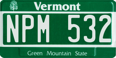 VT license plate NPM532