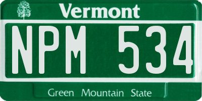 VT license plate NPM534