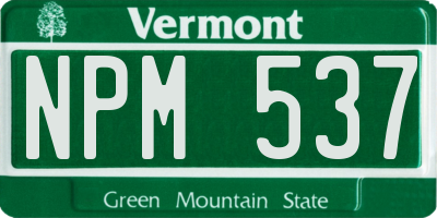 VT license plate NPM537
