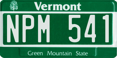 VT license plate NPM541