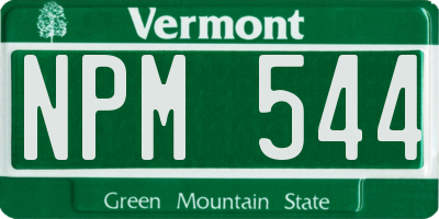 VT license plate NPM544