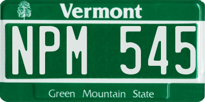 VT license plate NPM545