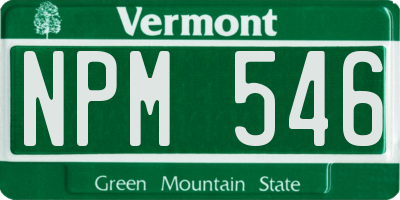VT license plate NPM546