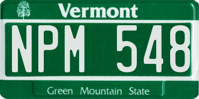 VT license plate NPM548