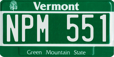 VT license plate NPM551