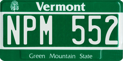 VT license plate NPM552