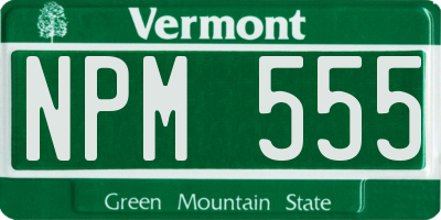 VT license plate NPM555