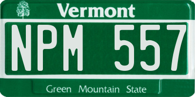 VT license plate NPM557