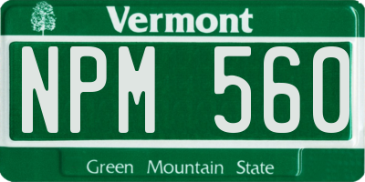 VT license plate NPM560