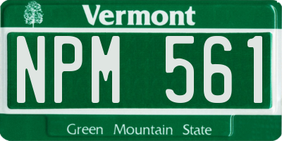 VT license plate NPM561