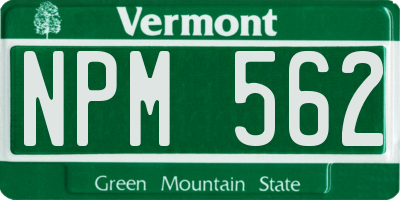 VT license plate NPM562