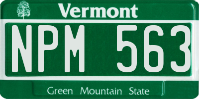 VT license plate NPM563