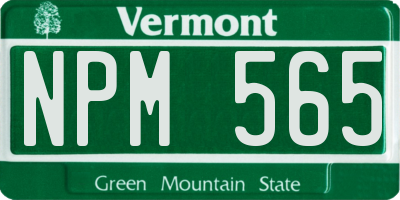 VT license plate NPM565