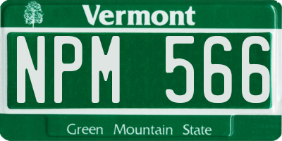 VT license plate NPM566