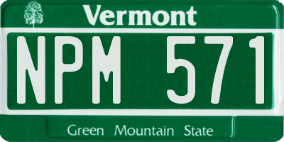 VT license plate NPM571